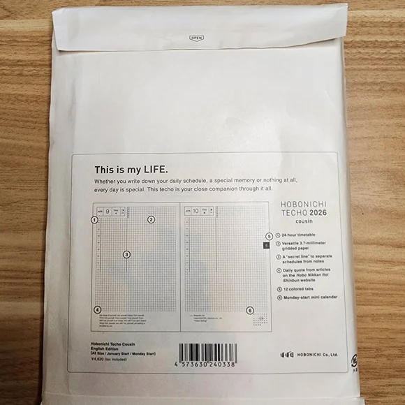 Hobonichi Techo 2026 Cousin Planner. A5. Jan - Dec 2026. English Edition. - Picture 2 of 8